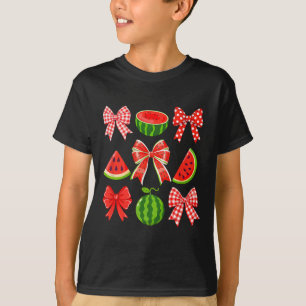 Camiseta Vibrações de Verão Retrô Coquette Laço Melancia Ve