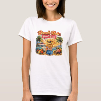 Camiseta Vibrações de Verão Retrô na Praia - Cabelo de Prai