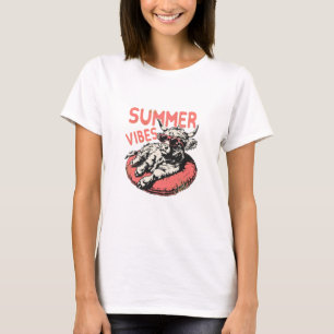 Camiseta Vibrações de Verão Vaca das Terras Altas Flutuador