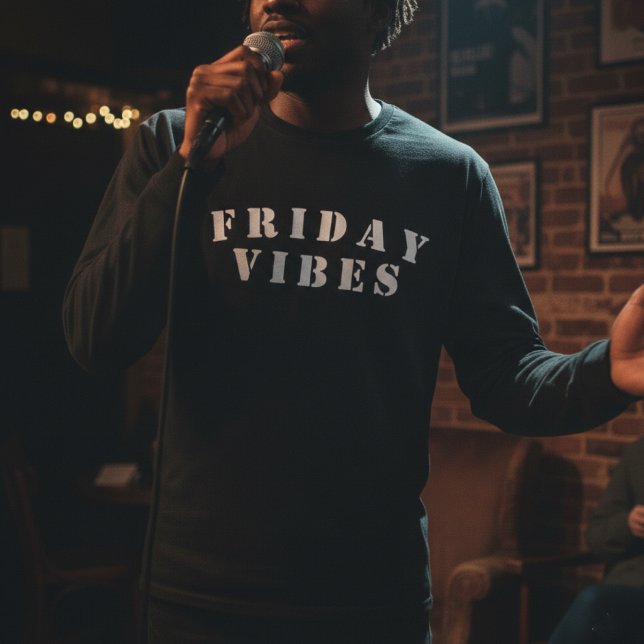 Camiseta Vibrações Divertidas de Sexta-feira Arte com Palav (Criador carregado)