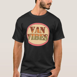 Camiseta Vibrações Divertidas de Van Vida de Van Retro Camp