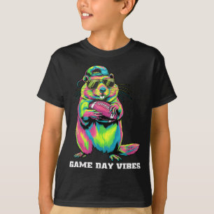Camiseta Vibrações do Dia do Jogo Tribal Engraçado Esquilo