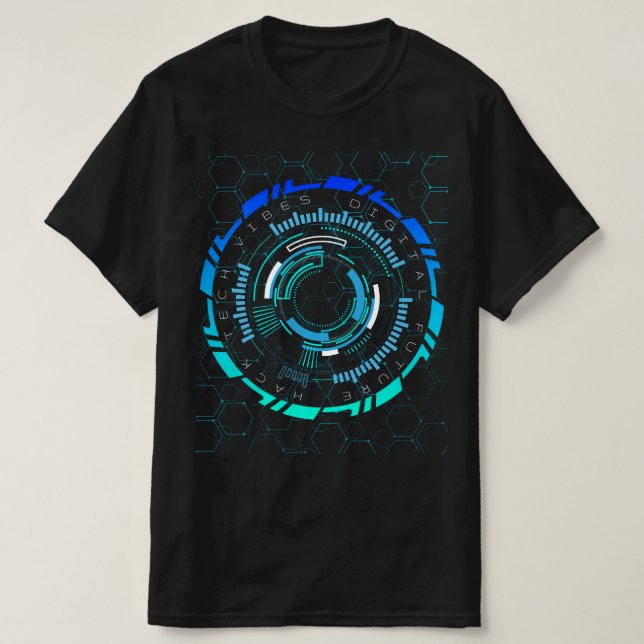 Camiseta Vibrações do Futuro Digital (Frente do Design)