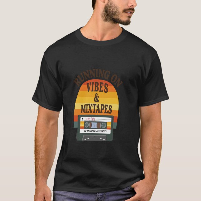 Camiseta Vibrações e Design Retro de Mixtape - Visual de Ve (Frente)