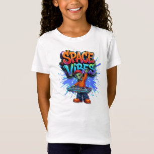 Camiseta Vibrações Espaciais Design de Rua de Música de DJ