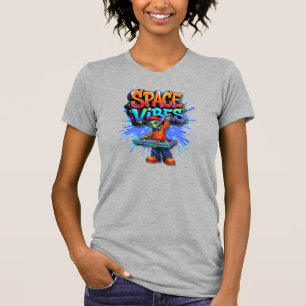 Camiseta Vibrações Espaciais Design de Rua de Música de DJ
