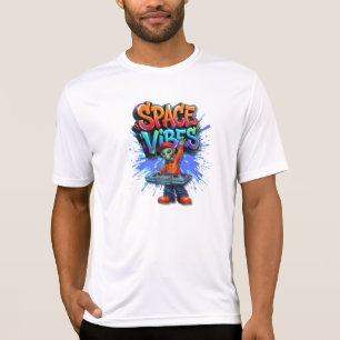 Camiseta Vibrações Espaciais Design de Rua de Música DJ Ali