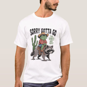 Camiseta Vibrações Estão Fora Desculpe Preciso Ir Sapo Vint