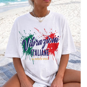 Camiseta Vibrações Italianas de Verão Camiseta Via