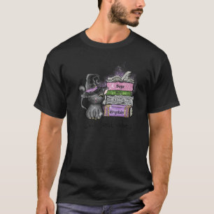 Camiseta Vibrações Mágicas Gato Preto Em Chapéu De Bruxa Li