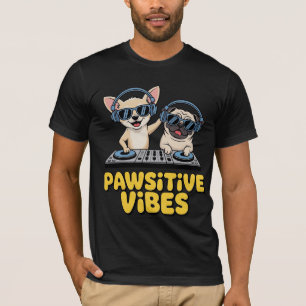 Camiseta Vibrações Pawsitivas Dj Dogs