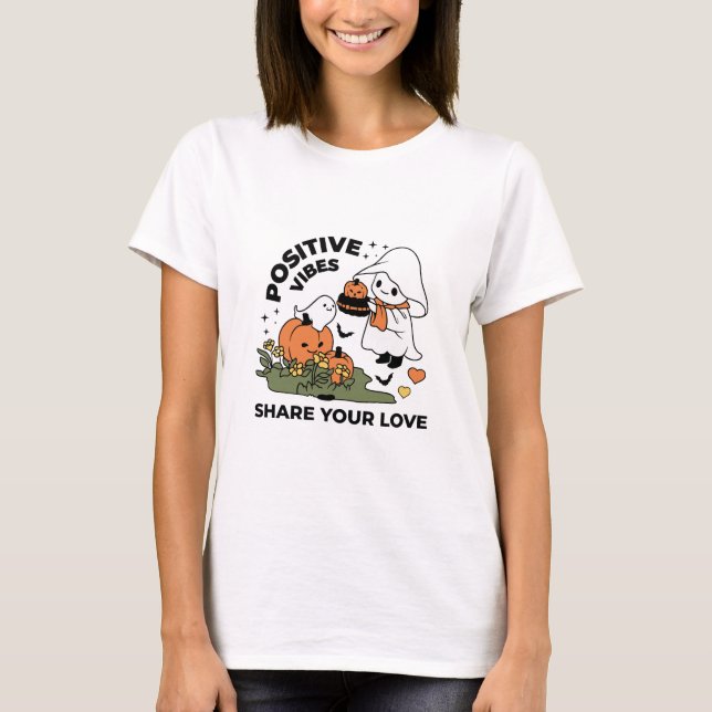 Camiseta vibrações positivas compartilham seu amor (Frente)