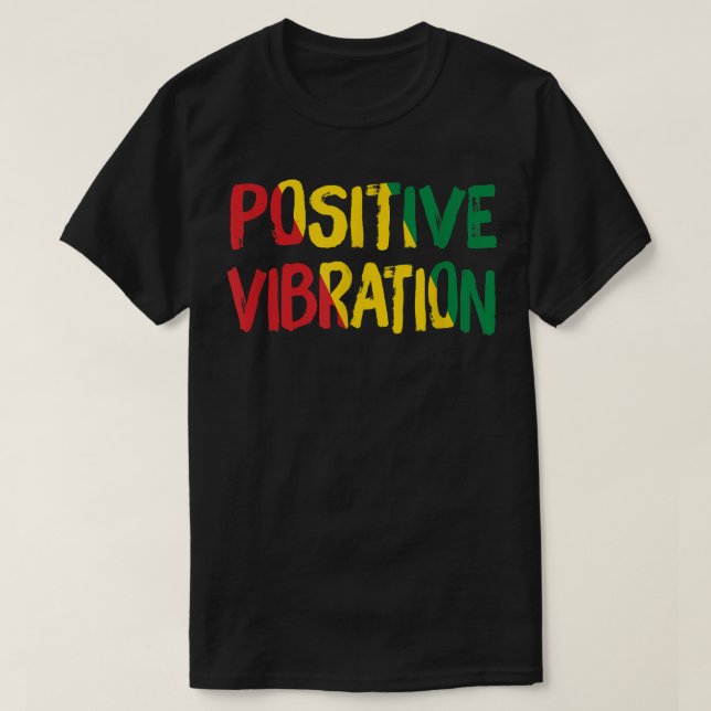 Camiseta Vibrações positivas Vibes Rasta Reggae Jamaica (Frente do Design)