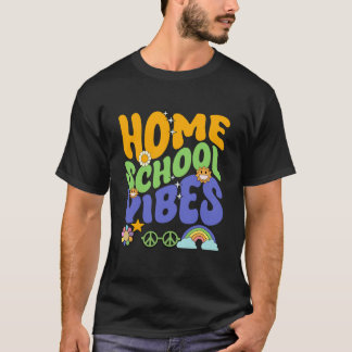 Camiseta Vibrações Retro de Ensino em Casa Mãe Professora E
