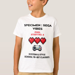 Camiseta Vibrações Retro do Sega Estudo de Pixel Nº 4