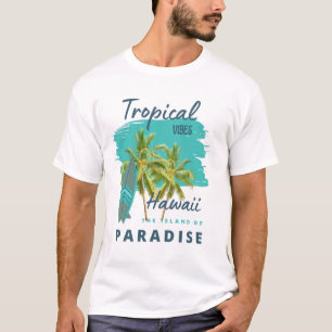 Camiseta Vibrações Tropicais Havaí Ilha do Paraíso