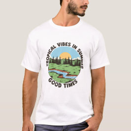 Camiseta Vibrações Tropicais no Verão