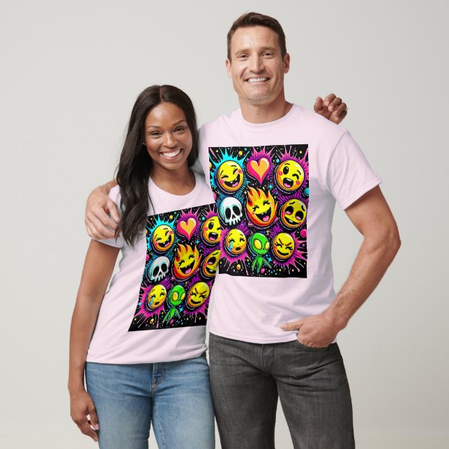 Camiseta Vibrant Emoji Pop Art (Unissex)