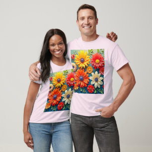 Camiseta Vibrant Floral Fantasy Design