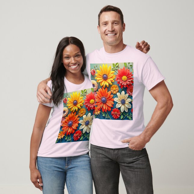 Camiseta Vibrant Floral Fantasy Design (Unissex)