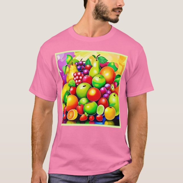 Camiseta Vibrant Fruta Medley Art (Frente)