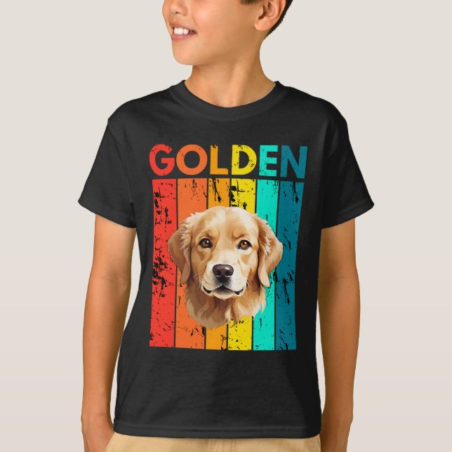 Camiseta Vibrant Golden Retriever Retro Design (Frente)