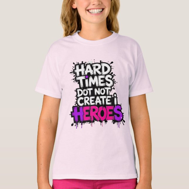 Camiseta Vibrant Gradient Typographical Create Heroes  (Frente)
