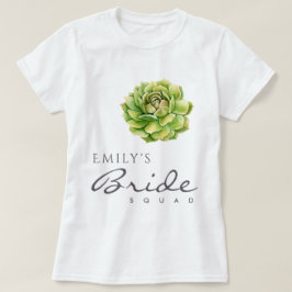 CAMISETA VIBRANT GREEN WATERCOLOR SUCCULENT SQUAD