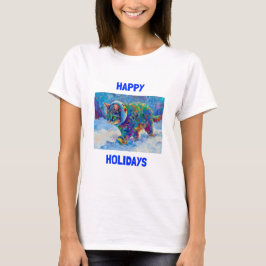 Camiseta Vibrant Happy Holidays Cat Celebration Tee