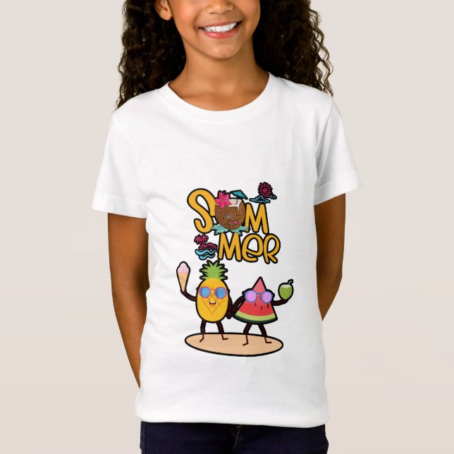 Camiseta Vibrant Hello Summer | Colorful Ocean Animals (Frente)