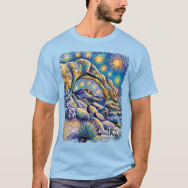 Camiseta Vibrant Joshua Tree Desert Rocks Modern Van Gogh