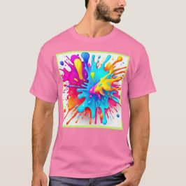 Camiseta Vibrant Neon Paint Splash Art