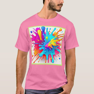 Camiseta Vibrant Neon Paint Splash Art