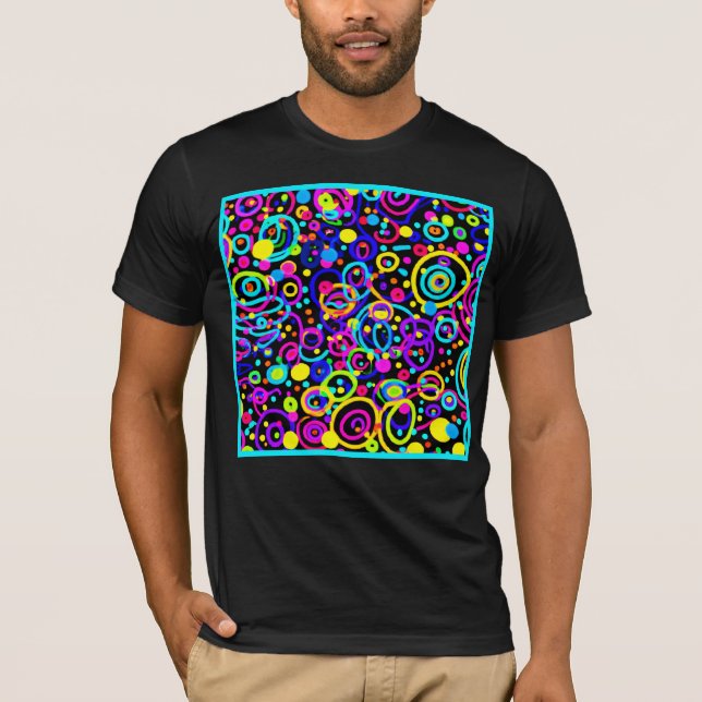Camiseta Vibrant Neon Pattern Art Design (Frente)