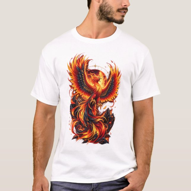 Camiseta Vibrant Phoenix Firebird Fantasy Art Design (Frente)