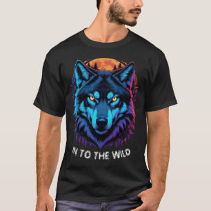 Camiseta Vibrant Wolf Stare Wildlife Art Gaze