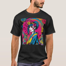 Vibrante Arte Pop Geisha Menina Japonesa Moderna