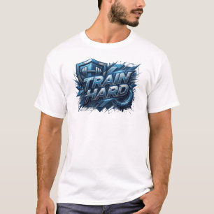 Camiseta Vibrante Azul-Marinho TREINE DURO Design