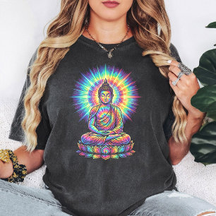 Camiseta Vibrante Buda de Meditação Lotus Tie Dye