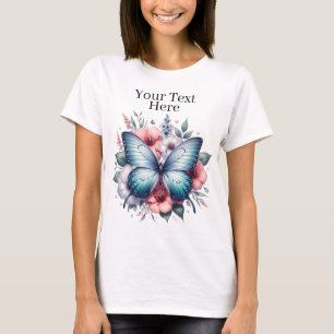Camiseta Vibrante Buquê Floral de Borboleta Art-96283