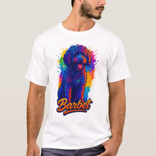 Camiseta Vibrante Cão Barbet em Arte Pop