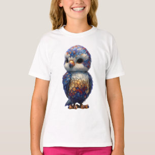 Camiseta Vibrante Coruja Mitológica Alada Infantil