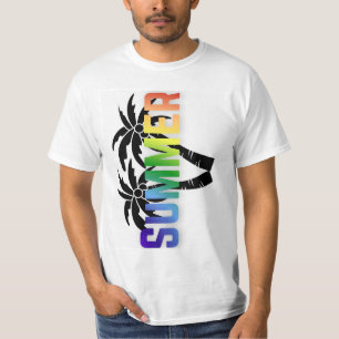Camiseta vibrante de verão Tipografia vertical