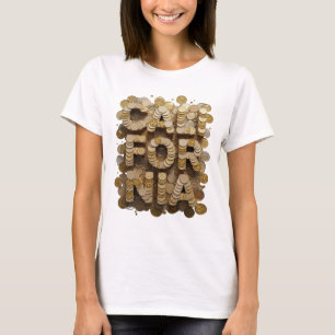 Camiseta Vibrante Design Gráfico CALIFÓRNIA em Dourado