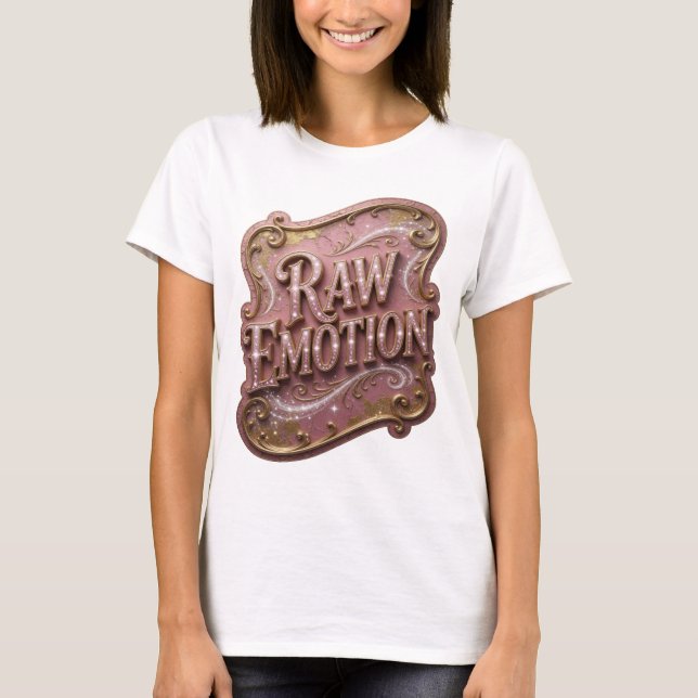 Camiseta Vibrante Design Gráfico Ouro RAW EMOTION (Frente)