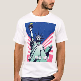 Camiseta Vibrante Estátua da Liberdade dos EUA - Visite Nov