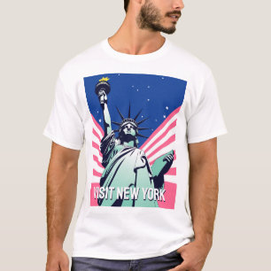 Camiseta Vibrante Estátua da Liberdade dos EUA - Visite Nov