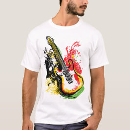 Camiseta Vibrante Groove Retrô: Jato de Guitarra Elétrica