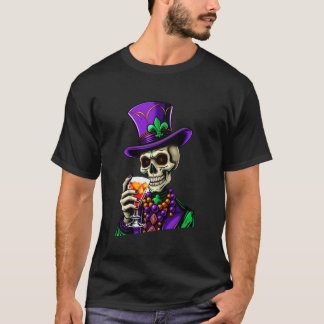 Camiseta Vibrante Mardi Gras 2024 Cor de Açúcar Caveira Beb