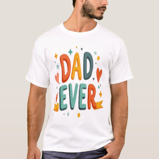 Camiseta Vibrante Melhor Pai do Mundo PNG Com Corações e Es